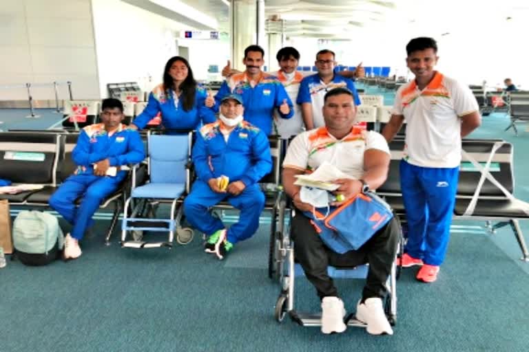 Tokyo Paralympic 2020  Athlete arrive in Tokyo  Mariyappan arrive in Tokyo  Rio Paralympic gold medalist Mariyappan  एथलीट मरियप्पन थंगावेलु  रियो पैरालंपिक