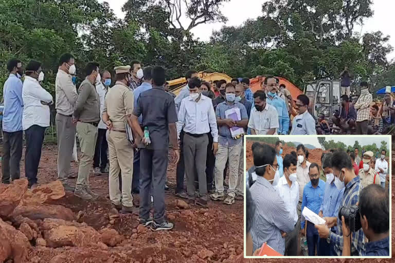 NGT team inspecting a laterite quarry in Bamidi