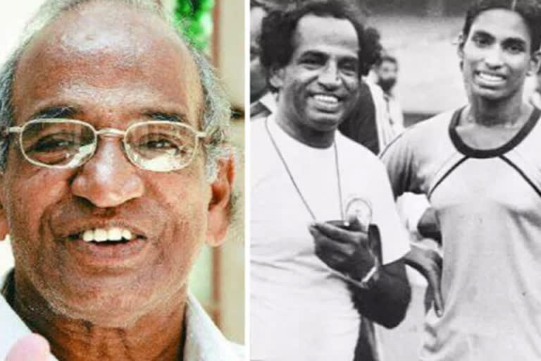 PT Usha coach  coach O M Nambiar passes away  coach O M Nambiar  PT Usha  पीटी उषा के कोच नांबियार का निधन  लेजेंड धाविका पीटी उषा  Sports News in Hindi  खेल समाचार  ओएम नांबियार