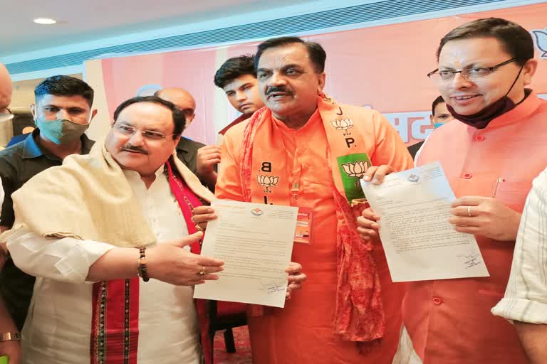 rajkumar-thukral-gave-memorandum-to-jp-nadda-and-chief-minister-pushkar-singh-dhami-regarding-the-population-law