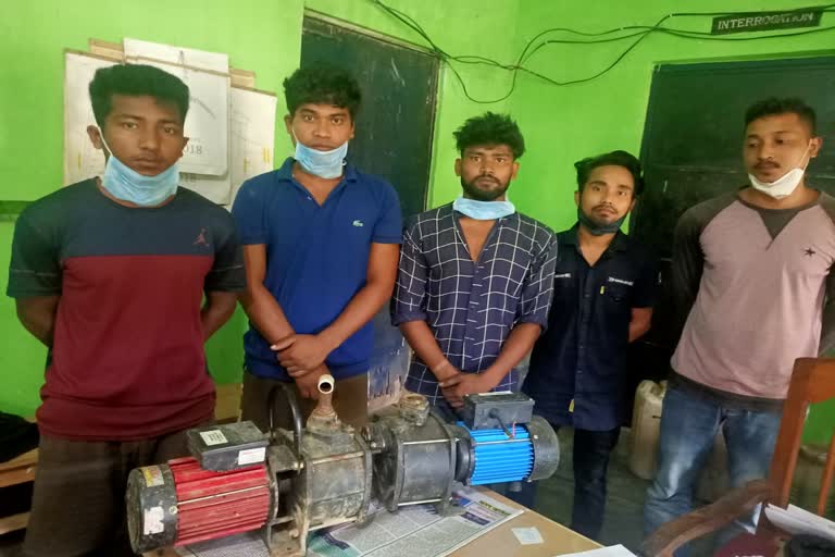 arrested water pump thief at amguri