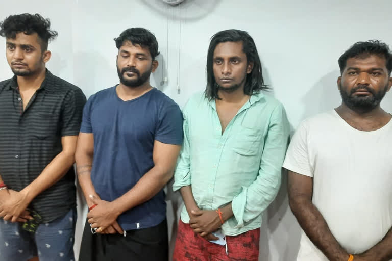 Four arrested for money fraud by thanur police  money fraud through cyber scam in Thanur  സൈബർ തട്ടിപ്പ് സംഘം പിടിയിൽ  താനൂർ പൊലീസ്  ബെംഗളൂരു തട്ടിപ്പ് സംഘം