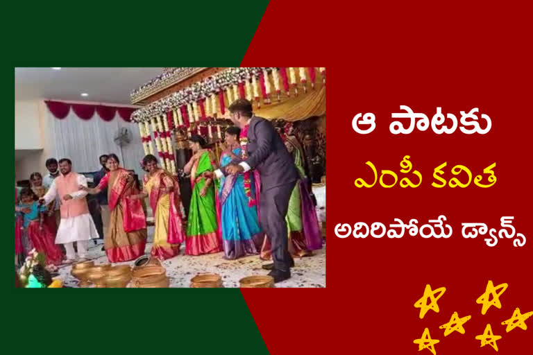 mahabubabad-mp-kavitha-dance-on-bullet-bandi-song-in-mahabubabad