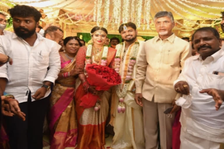 Chandrababu couple attended wedding party