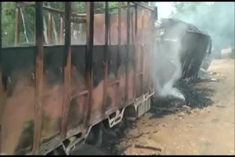 suspected militant outfit DNLA set fire to Coal loaded trucks at Dima Hasao District, kills 5