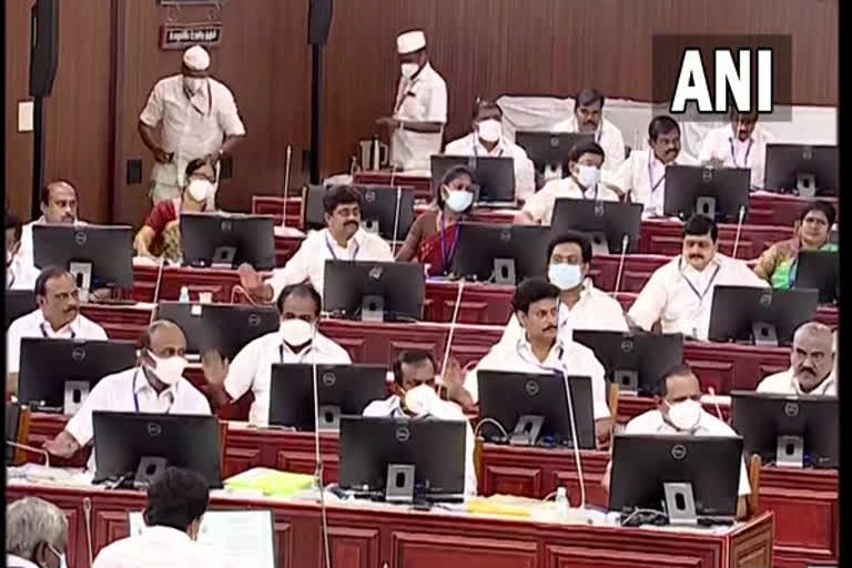 TN Assembly adopts resolution urging Centre to withdraw new farm laws  വിവാദ കാർഷിക നിയമം  പ്രമേയം  തമിഴ്‌നാട് നിയമസഭ  എം.കെ സ്റ്റാലിൻ  തമിഴ്‌നാട് മുഖ്യമന്ത്രി  farm laws  TN Assembly  resolution