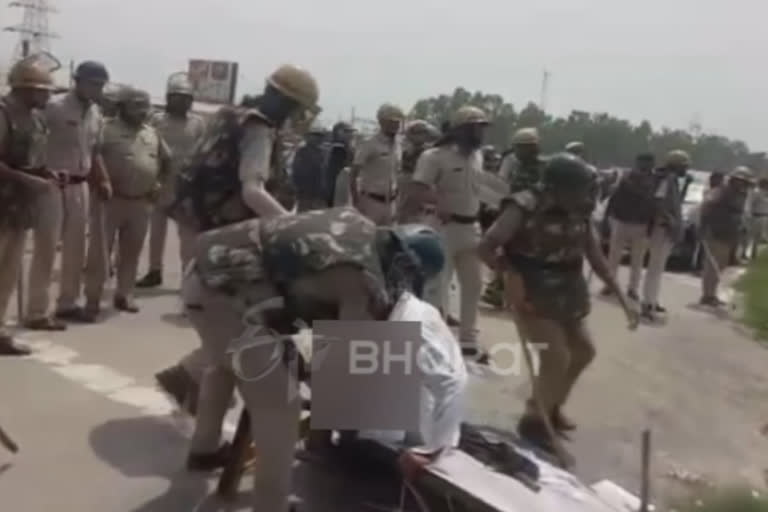 Protesting farmers lathicharged by police in Haryana