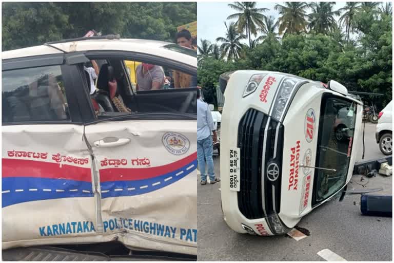 ಗಸ್ತು ವಾಹನಕ್ಕೆ ಕಾರು ಡಿಕ್ಕಿ