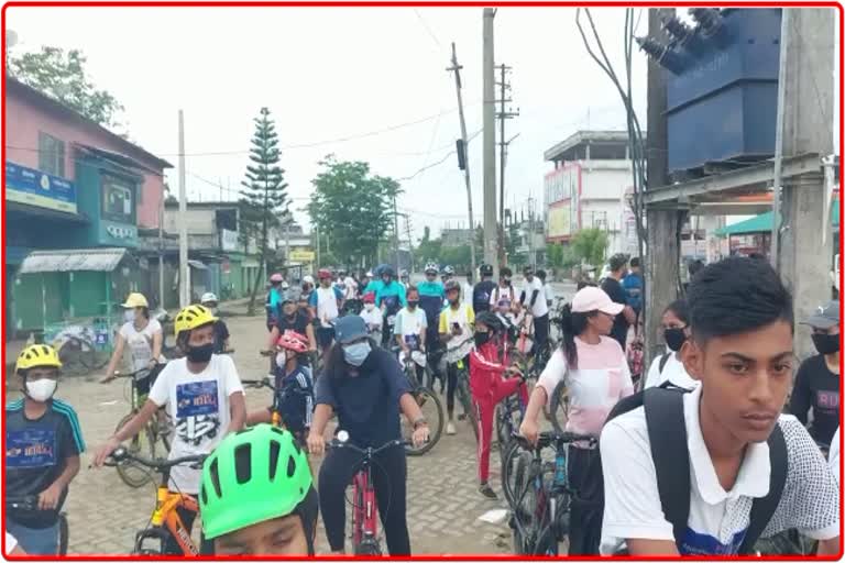 Cycle rally for National Sports Day