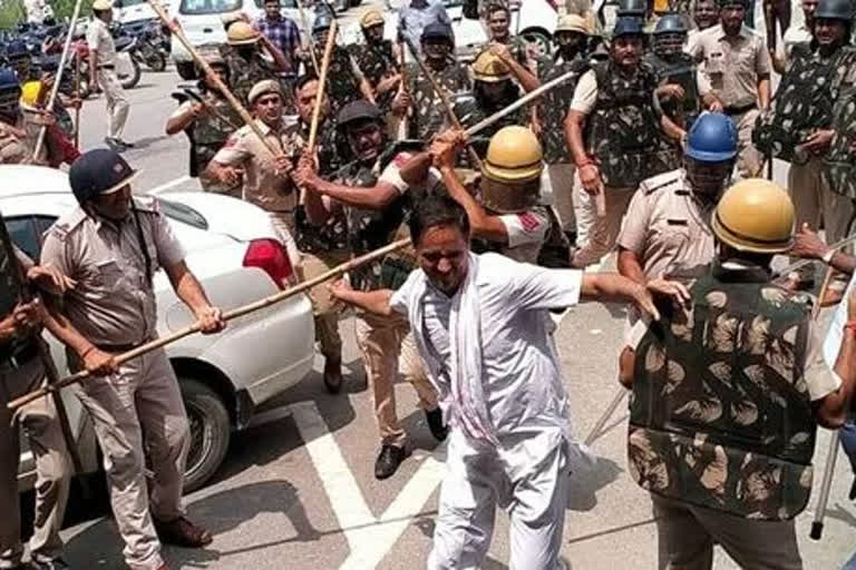 One dead after police lathi-charge on farmers in Haryana