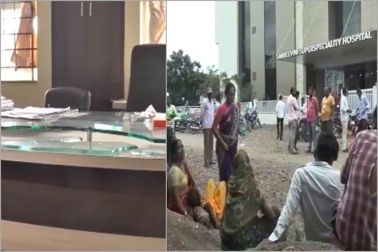 Parents broke hospital glass in vijayapura