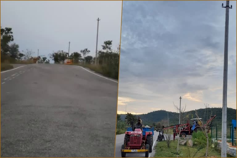 Street light for roads at mysore lalitadripura