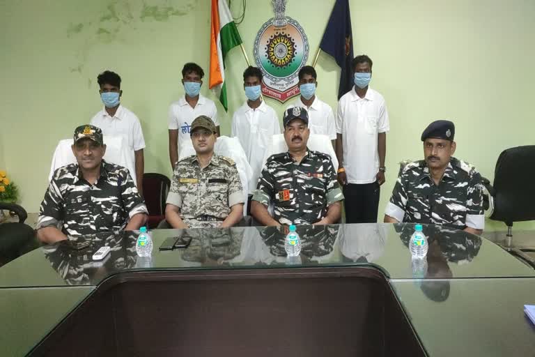 Surrender of five Naxalites including