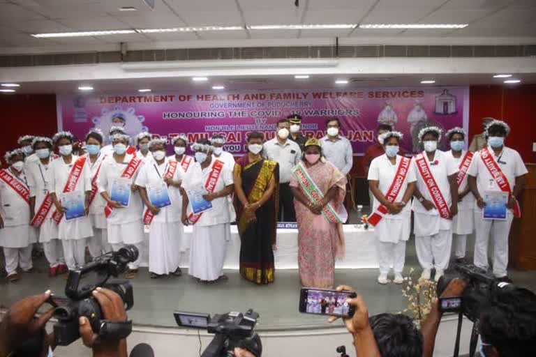Puducherry governor Tamilisai honors nurses