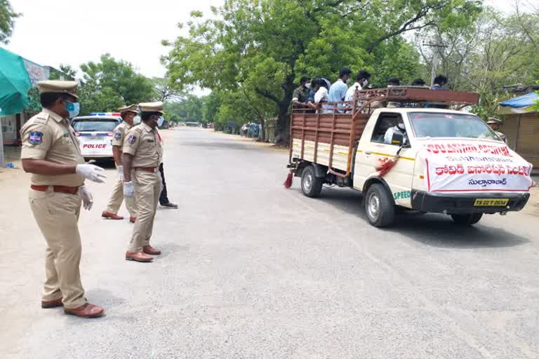 peddapalli Police, lock down  