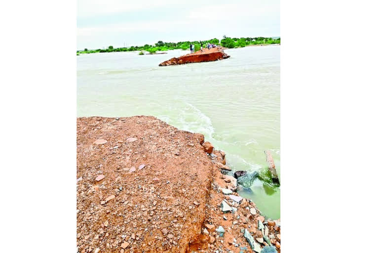 road washed away