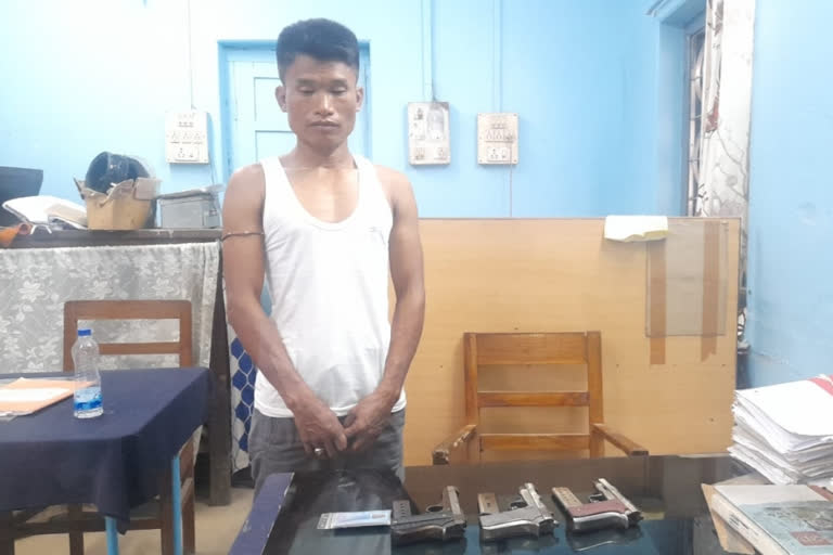 man arrest with three italian pistol at tripura