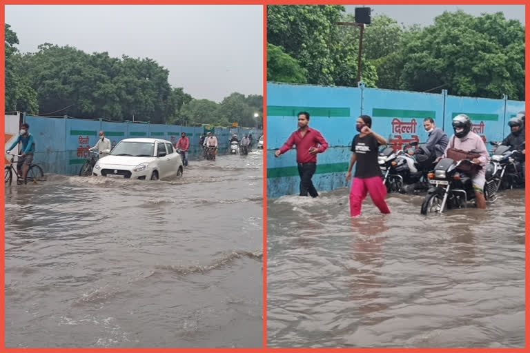 heavy rains cause waterlogging in delhi