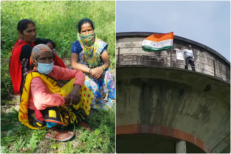 Divyang climbed on the water tank