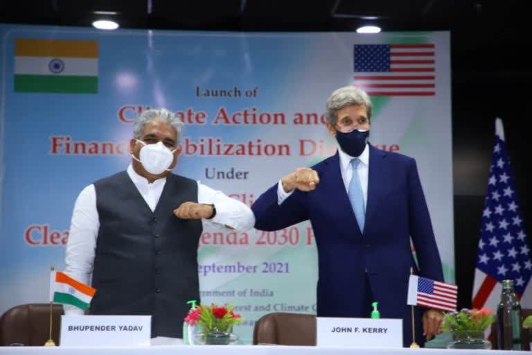 Bhupender Yadav and John Kerry