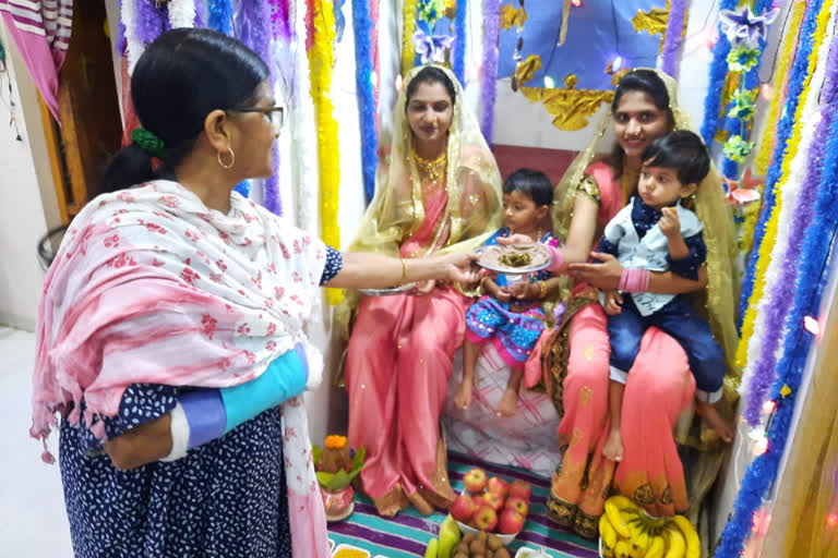 daughter in law's worshipped as Gauri in washim