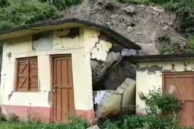 School damaged due to boulder falling