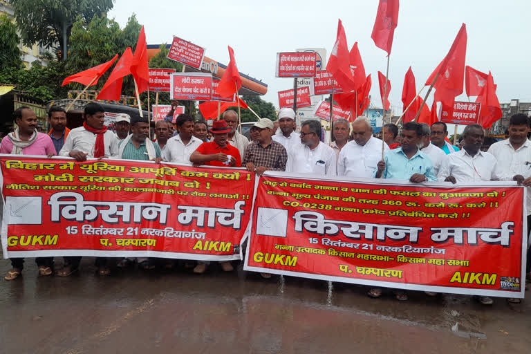 Left parties protest against inflation in West Champaran