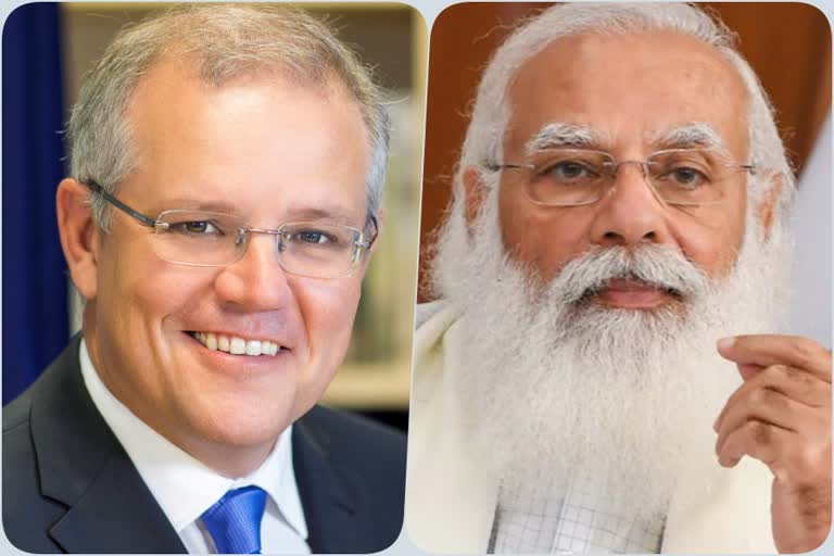 Narendra modi talks to scott morrison