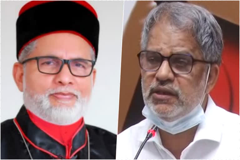 pala bishop  Bad intentions of bjp  A Vijayaraghavan  പാലാ ബിഷപ്പ്  ബി.ജ.പി  എ വിജയരാഘവന്‍  പാലാ ബിഷപ്പ്  നാർക്കോട്ടിക് ജിഹാദ്  സി.പി.എം  എ. വിജയരാഘവൻ