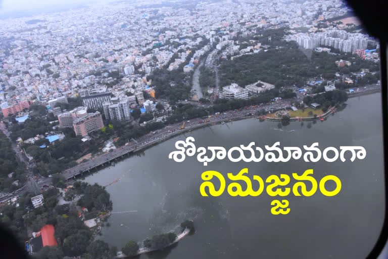 Ganesh Immersion Hyderabad 2021 areal view visuals