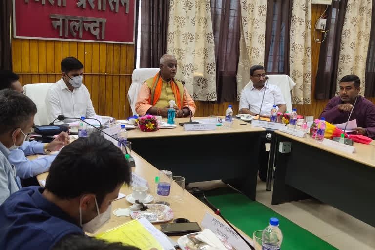 Law Minister Pramod Kumar held a meeting regarding property of monasterie and temples in Nalanda
