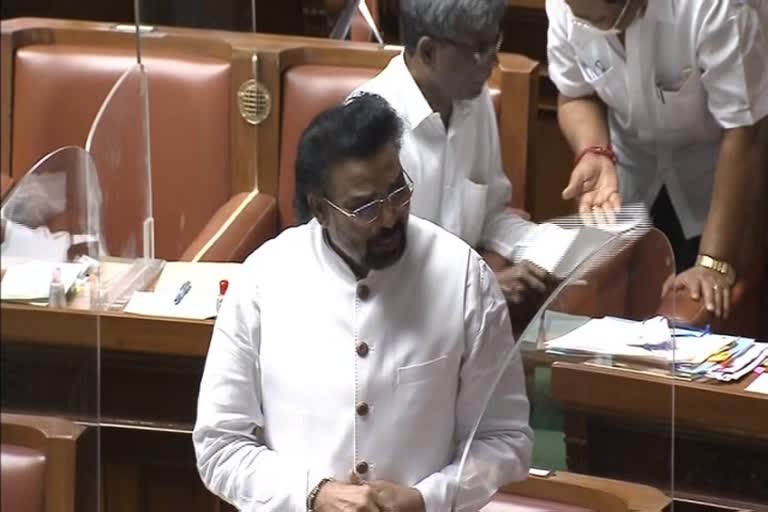 Minister Sriramulu talking  Assembly Session