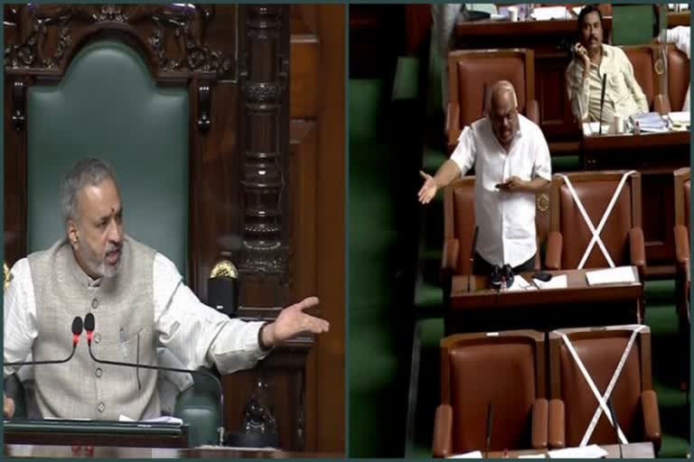 Speaker and ex speaker talking war in Assembly Session