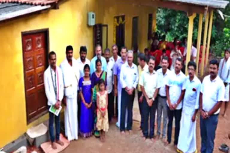Young people group constructed a house for  poor women