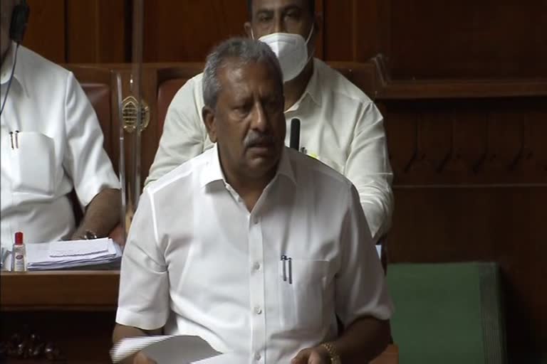 Minister Byrathi Basavaraj talking about illegal layout issue in assembly session