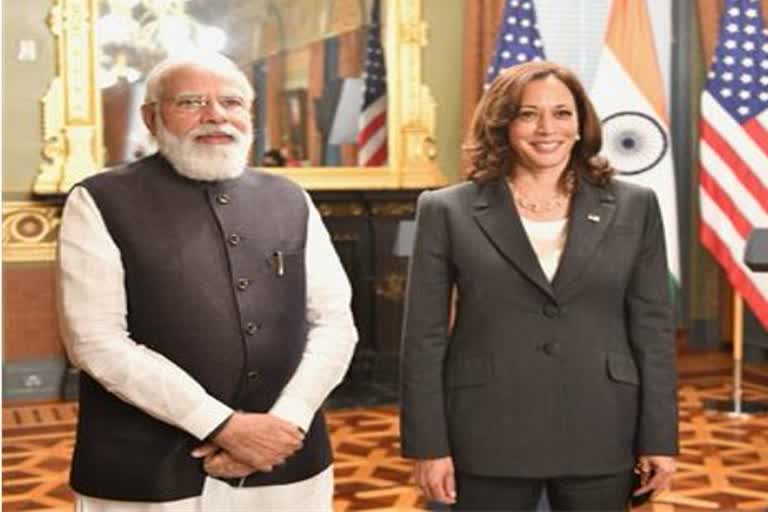امریکی نائب صدر کملا ہیرس اور بھارتی وزیراعظم نریندر مودی