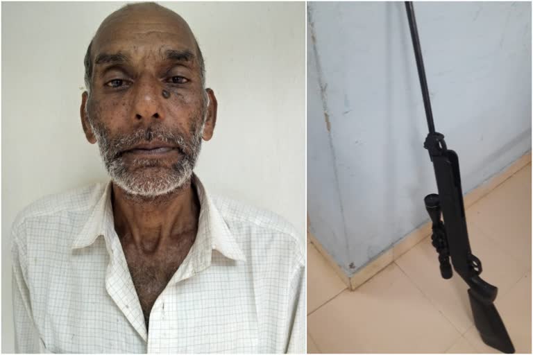 man arrested for threatening neighbour  threatening neighbour  man arrested for threatening neighbour with air gun  threatening neighbour with air gun  air gun  അയൽവാസിയെ എയർ ഗൺ ഉപയോഗിച്ച് ഭീഷണിപ്പെടുത്തിയയാൾ അറസ്റ്റിൽ  അയൽവാസിയെ ഭീഷണിപ്പെടുത്തിയയാൾ അറസ്റ്റിൽ  എയർ ഗൺ ഉപയോഗിച്ച് ഭീഷണിപ്പെടുത്തിയയാൾ അറസ്റ്റിൽ  എയർ ഗൺ  പാലക്കാട്  പാലക്കാട് എയർ ഗൺ  man arrested for threatening neighbour with air gun in palakkad  palakkad  palakkad air gun