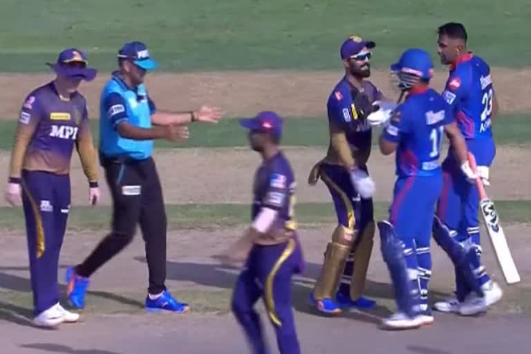 R ashwin and morgan exchanged words during Delhi capitals vs Kolkata knight riders