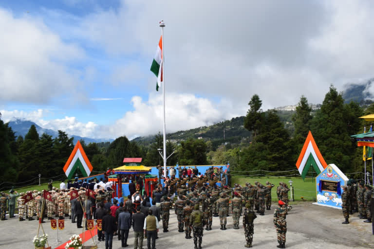 Flag hoisting at Tawang War memorial