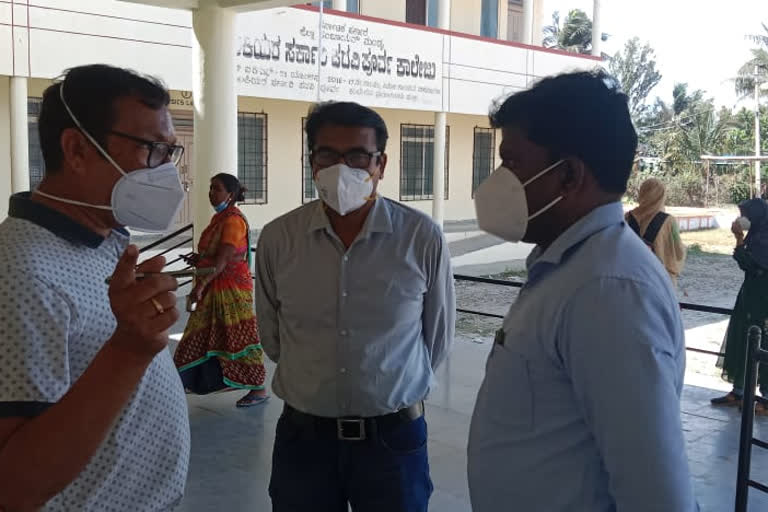 Health department officials at Pre-University College in Mandya