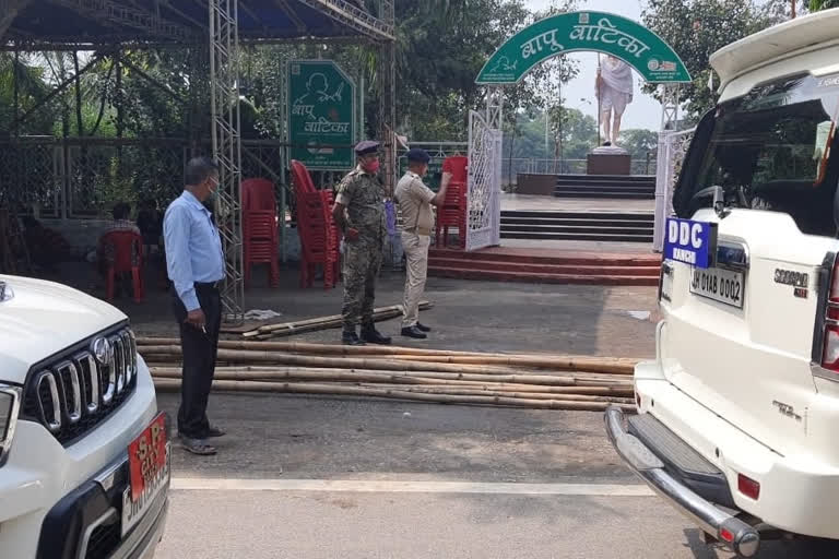 Agitation of assistant policemen at Morhabadi ground of Ranchi