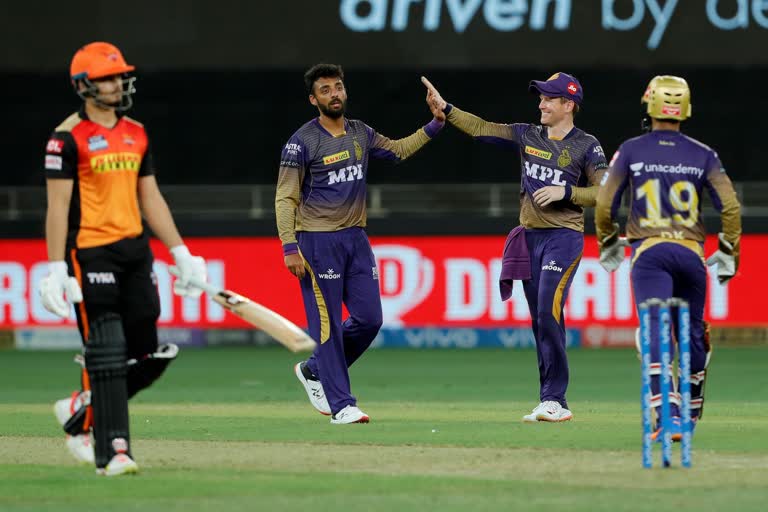 IPL 2021  KKR NEED 116 RUNS TO WIN  സണ്‍റൈസേഴ്‌സിന് ബാറ്റിങ് തകർച്ച  കൊൽക്കത്തക്ക് 116 റണ്‍സ് വിജയ ലക്ഷ്യം  കൊൽക്കത്ത നൈറ്റ് റൈഡേഴ്‌സ്  സണ്‍റൈസേഴ്‌സ് ഹൈദരാബാദ്  ടിം സൗത്തി  ഐപിഎൽ