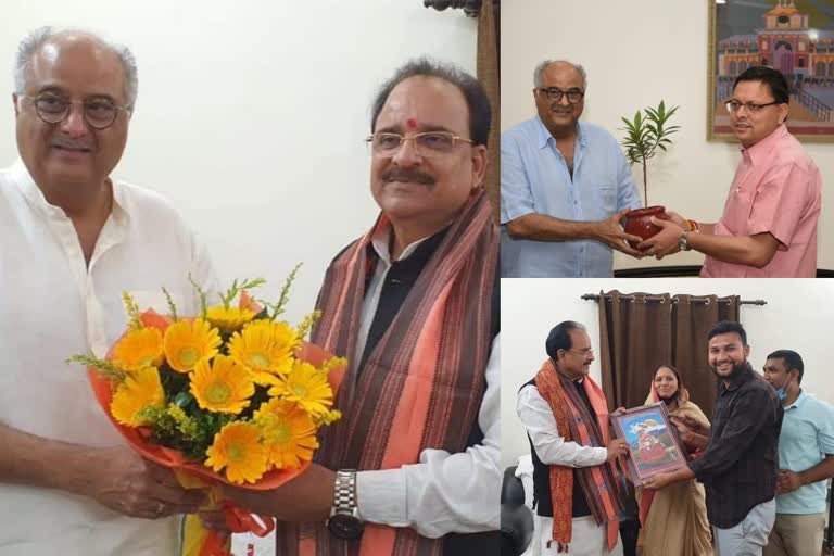 union-minister-of-state-for-defense-ajay-bhatt-meets-producer-boney-kapoor-in-dehradun