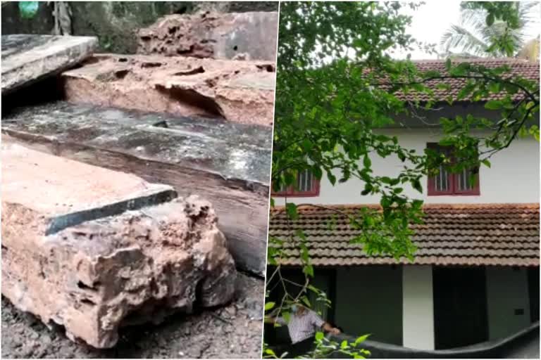 house collapsed in Kannur  വീടിന്‍റെ മേൽക്കൂര തകർന്നു  കണ്ണൂർ പൊടിക്കുണ്ടില്‍  kannur podikkund  60-year-old lady died  roof collapsed  കണ്ണൂര്‍ വാര്‍ത്ത  kannur news