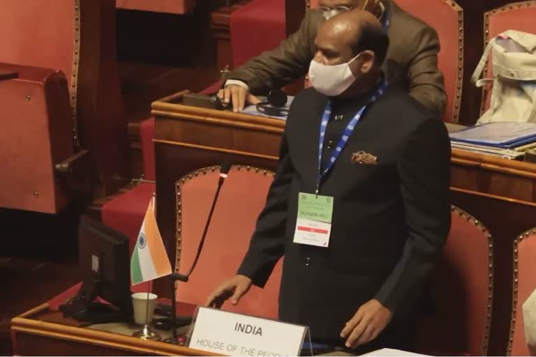 om birla addressed the G20 Parliamentary Speakers Summit in rome