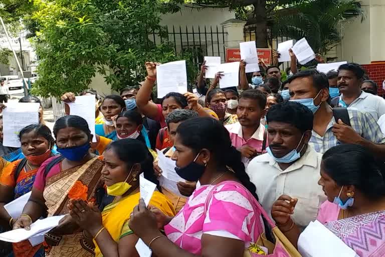 chennai cleaning staffs protest