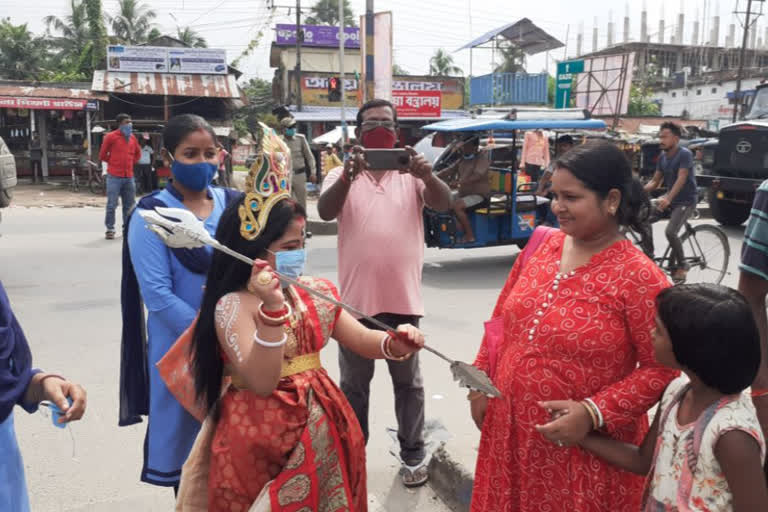 Covid-19 awareness campaign in south dinajpur by banshihari police station