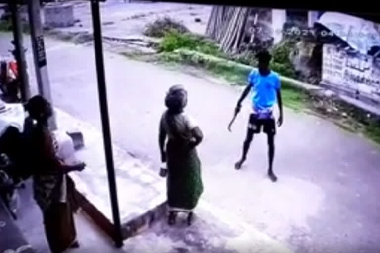 Protest against the installation of a CCTV camera in front of a house in Madurai by terror weapons including scythes