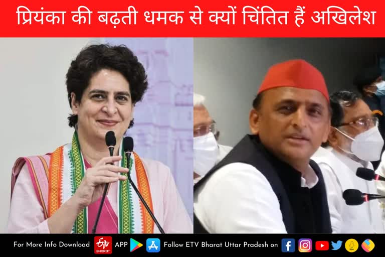 प्रियंका गांधी की सक्रियता से अखिलेश चिंतित.