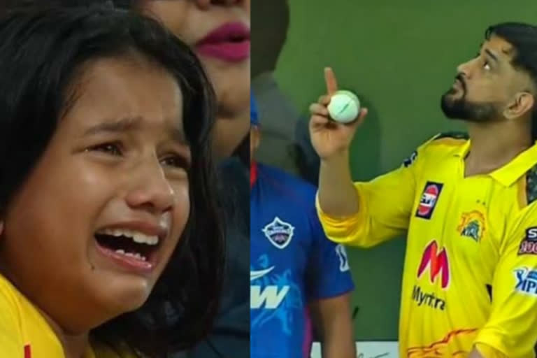 Dhoni gifts signed ball to fan